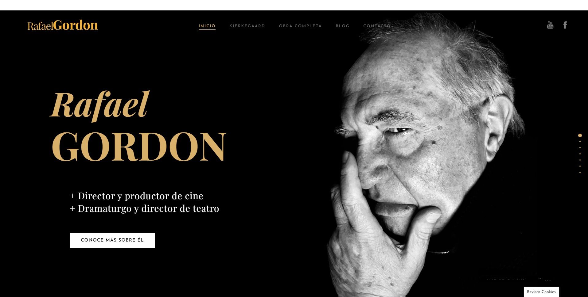 Ejemplo diseño de la página web oficial de Rafael Gordon.